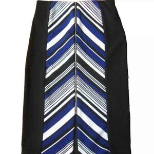 VINTAGE XOXO Y2K BLACK BLUEE CHEVRON STRIPE S ZIP RETRO BODYCON PENCIL SKIRT…